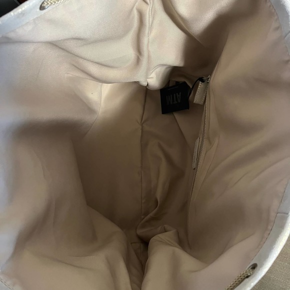 NWT ATM Anthony Thomas Melillo Women's Metallic Nubuck Oversized Leather Tote - Picture 6 of 10